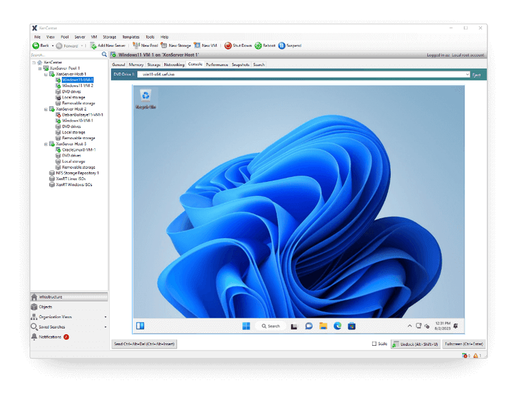 XenCenter console screenshot
