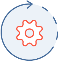Circle with cogwheel icon